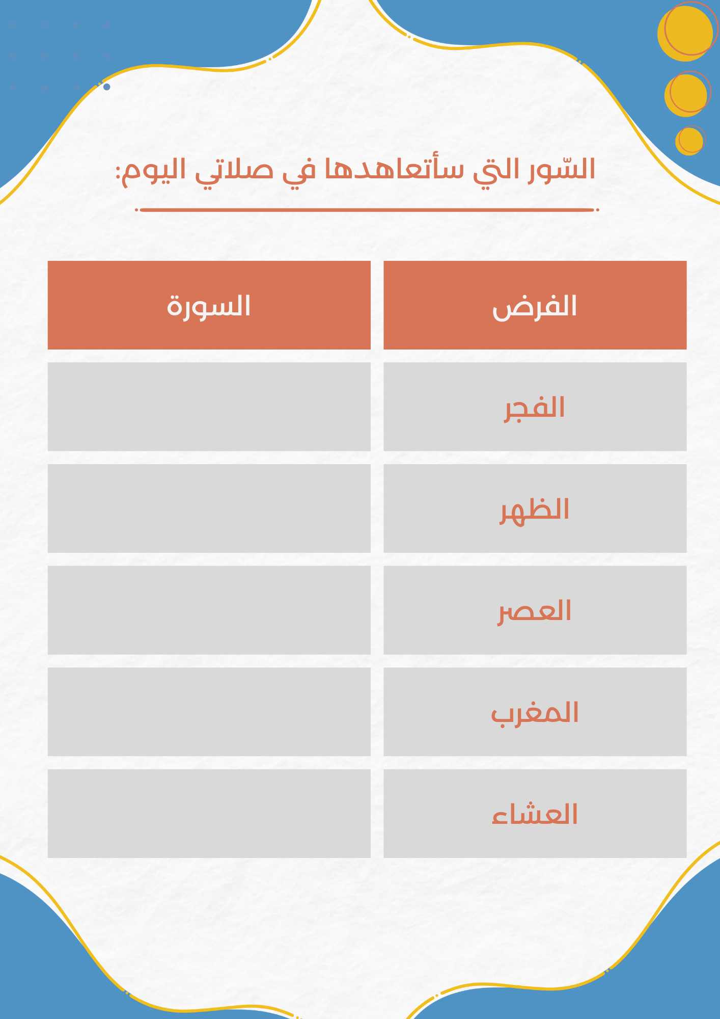 جدول السّور